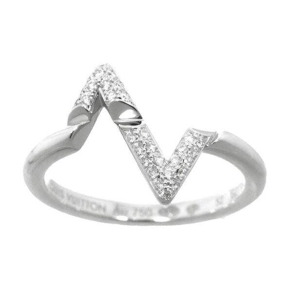 LOUIS VUITTON Diamond Ring 18K WG 750 size52 6(US) 90240900 - Picture 1 of 8
